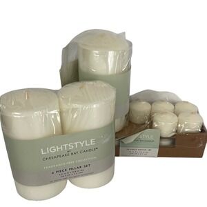 Chesapeake Bay Fragrance Free Pillar & Votive Candle Set